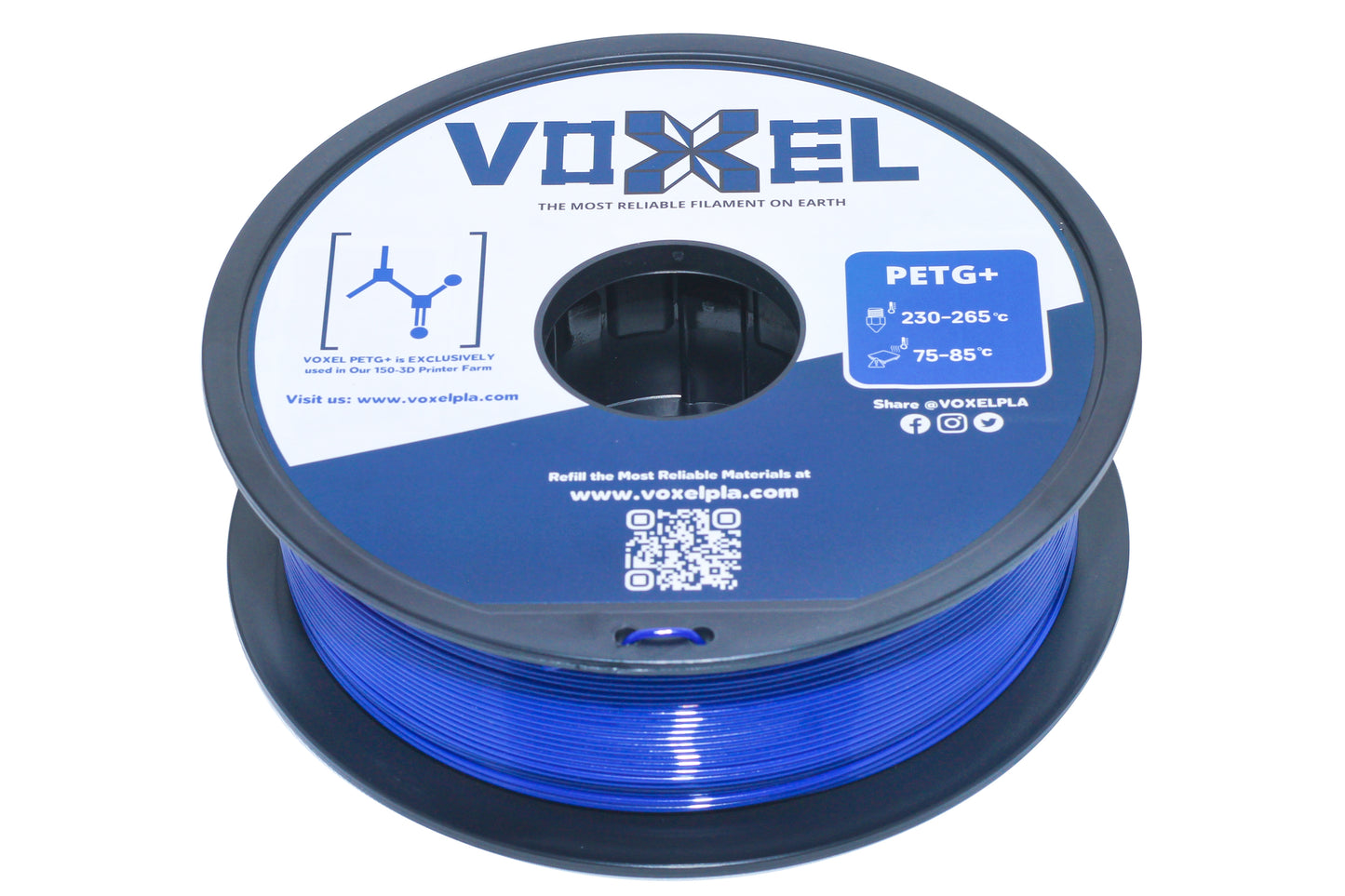 VOXELPETG PETG PLUS Blue 1.75mm for FDM 3d printer, Bambu Lab P1P, X1C, Creality, Anycubic 3D Printer