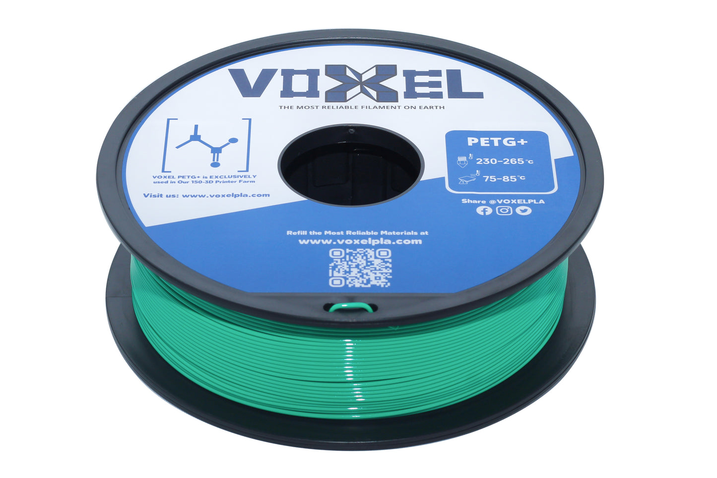 VOXELPETG PETG PLUS Green 1.75mm for FDM 3d printer, Bambu Lab P1P, X1C, Creality, Anycubic 3D Printer