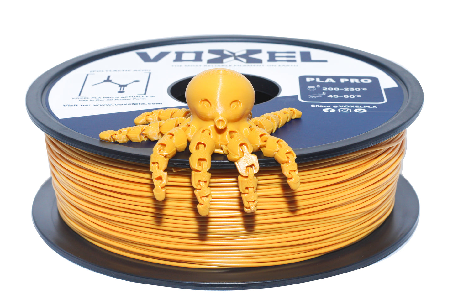 VOXELPLA PLA PLUS Gold 1.75mm for FDM 3d printer, Bambu Lab P1P, X1C, Creality, Anycubic 3D Printer