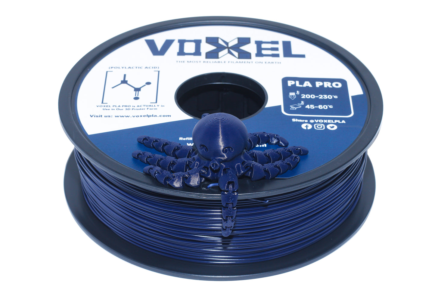 VOXELPLA PLA PLUS VOXEL Blue 1.75mm for FDM 3d printer, Bambu Lab P1P, X1C, Creality, Anycubic 3D Printer