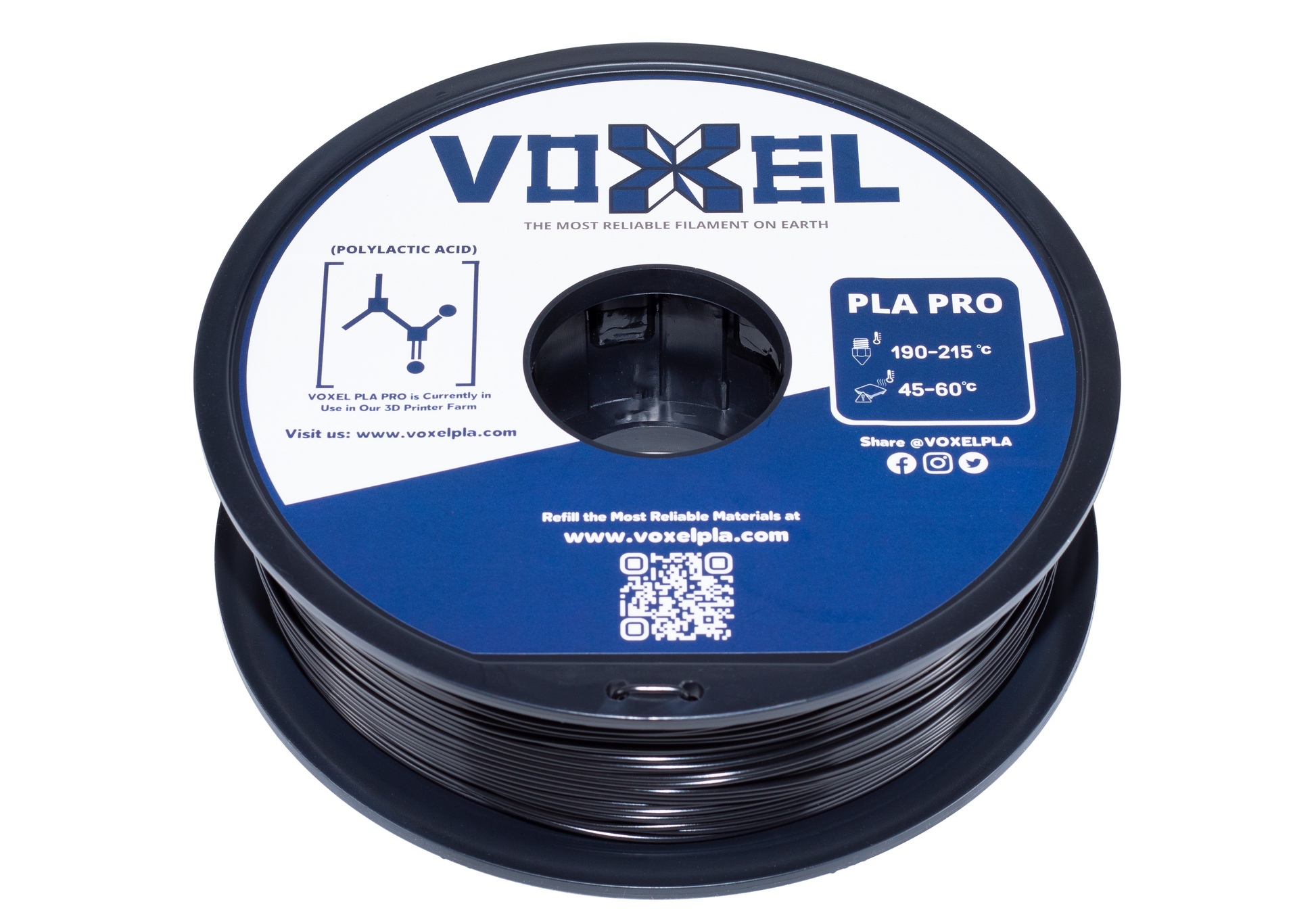 VOXELPLA PLA PLUS Voxel Black 1.75mm for FDM 3d printer