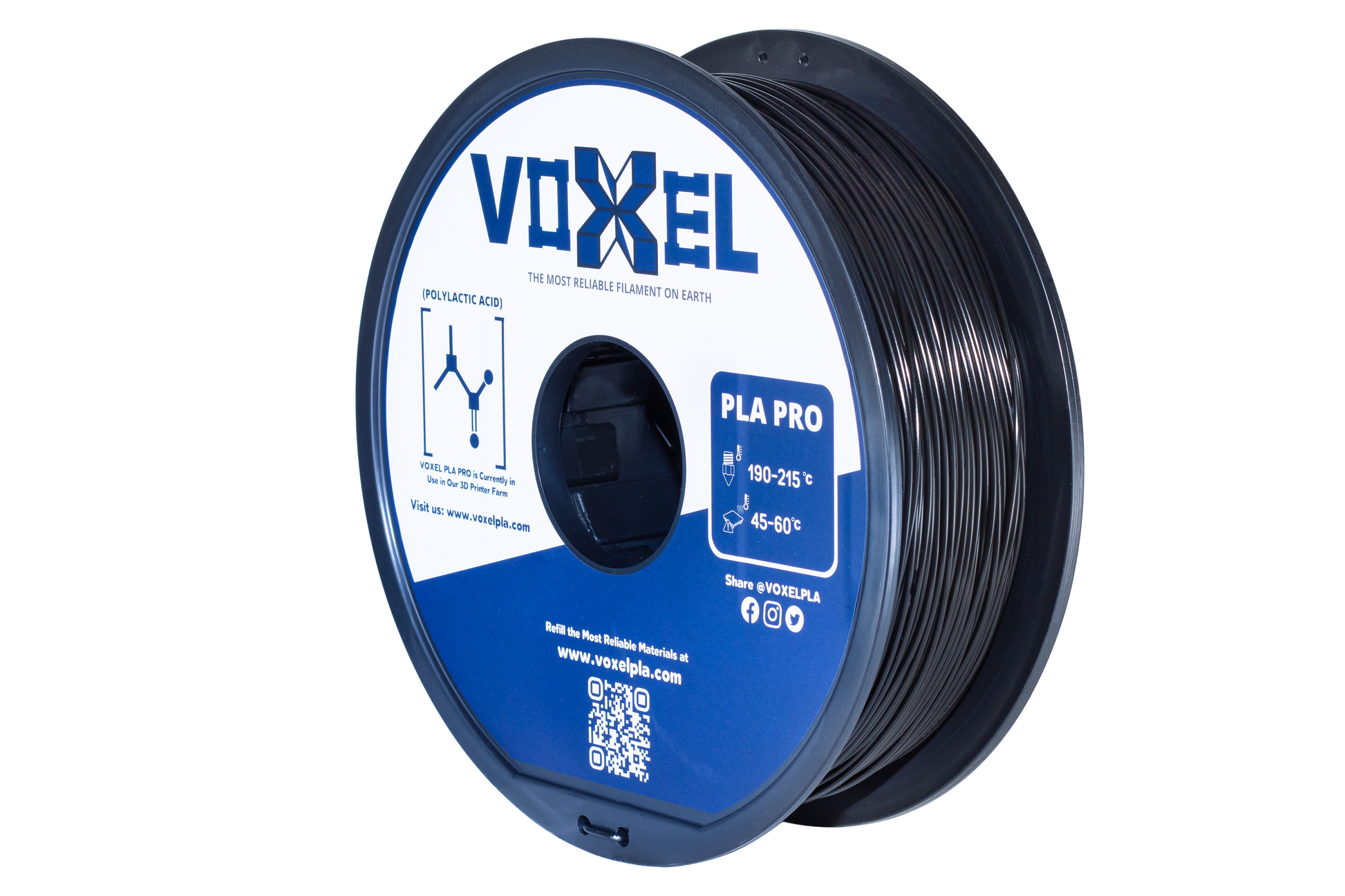 VOXELPLA PLA PLUS Voxel Black 1.75mm for FDM 3d printer