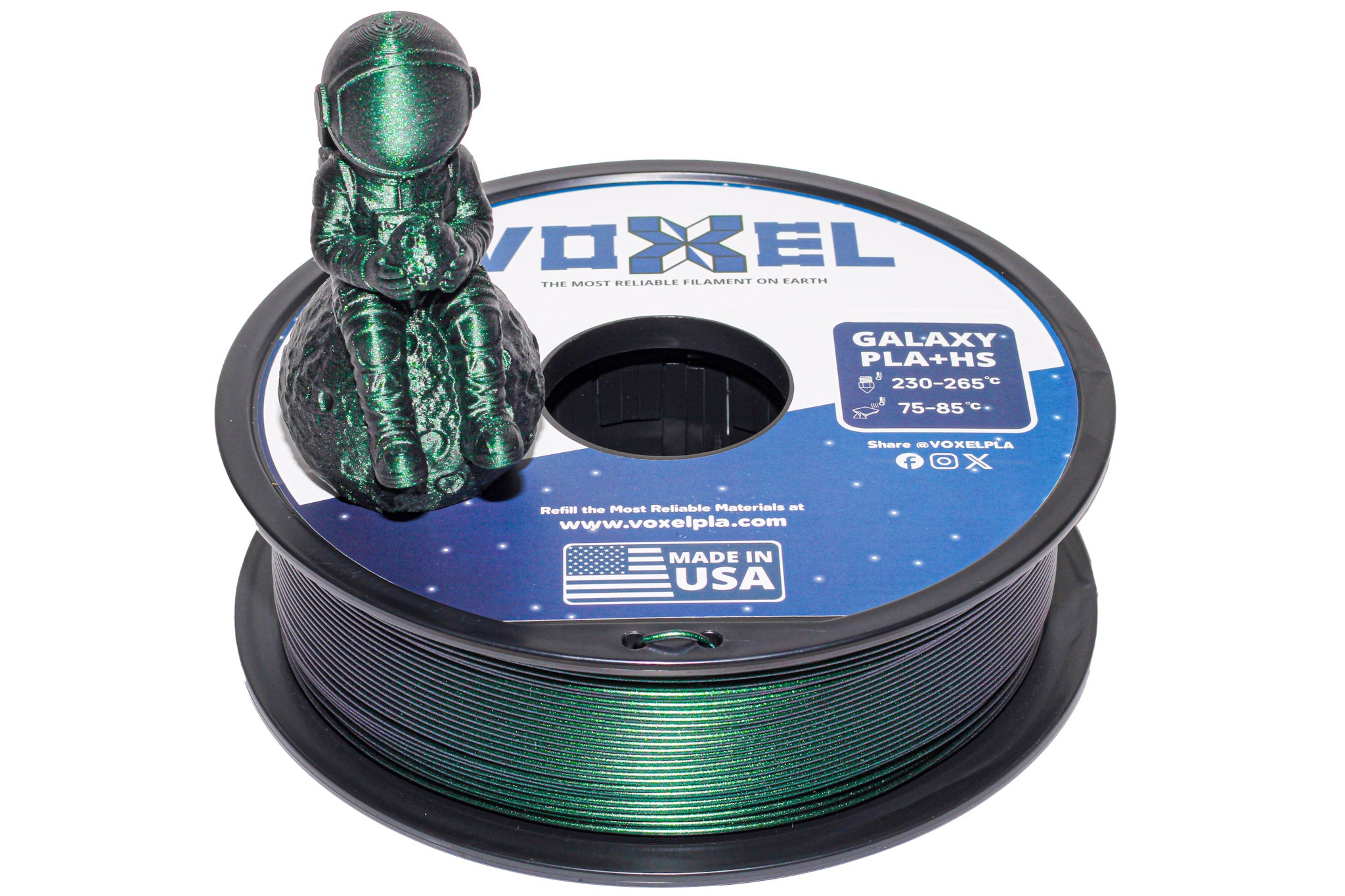 VOXELPLA PLA Plus Witch Green Filament - $16.99 1.75mm for FDM 3D