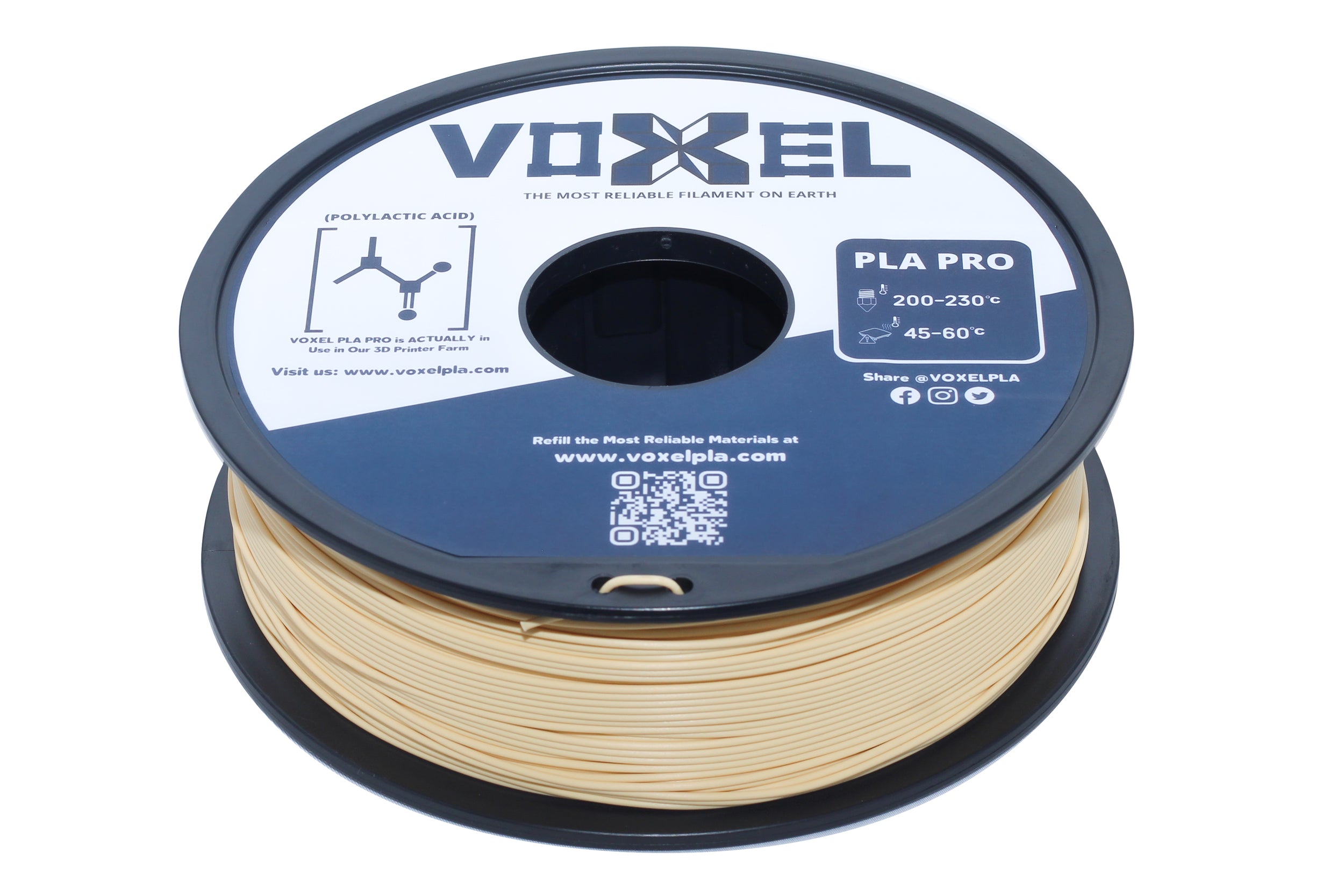 VOXELPLA PLA+ HS (Pro) Wood 1.75mm Filament (1kg) by VoxelPLA