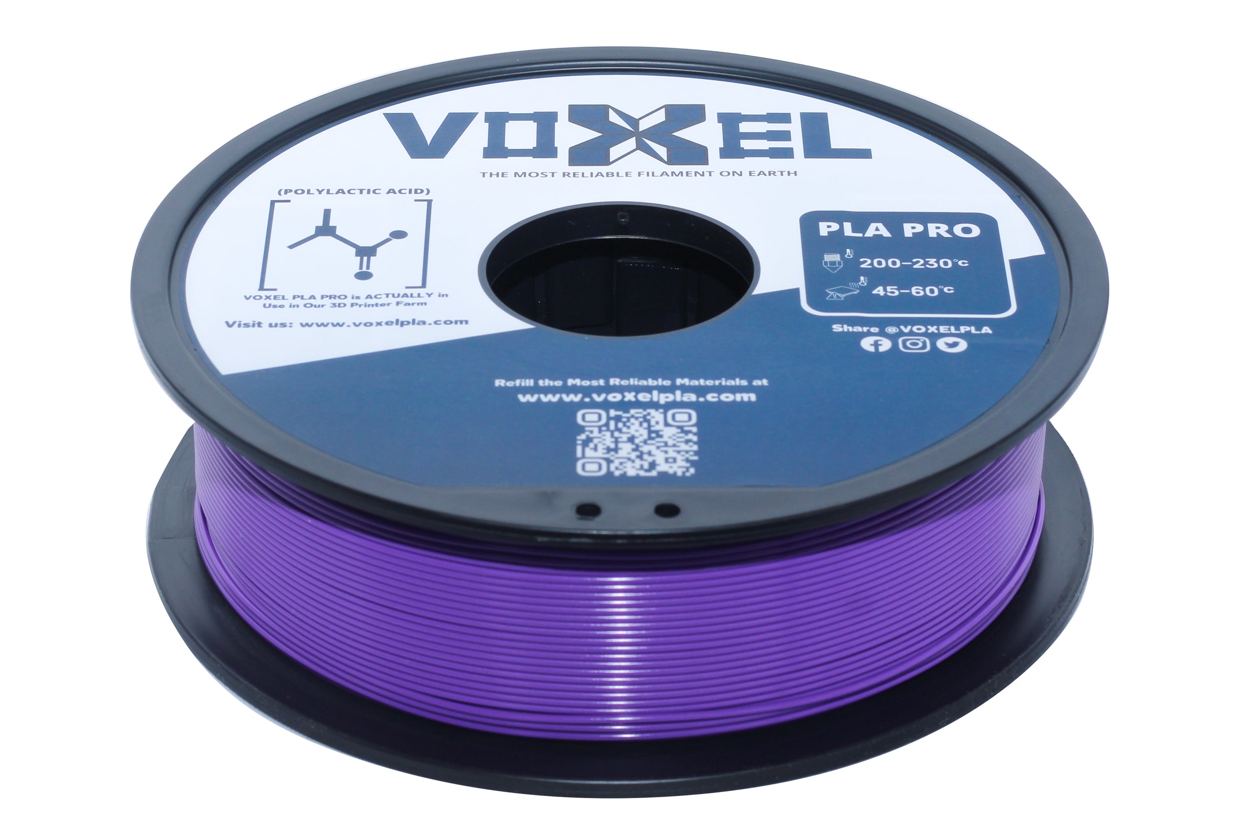 VOXELPLA PLA+ HS (Pro) Dark Purple 1.75mm Filament (1kg) by VoxelPLA