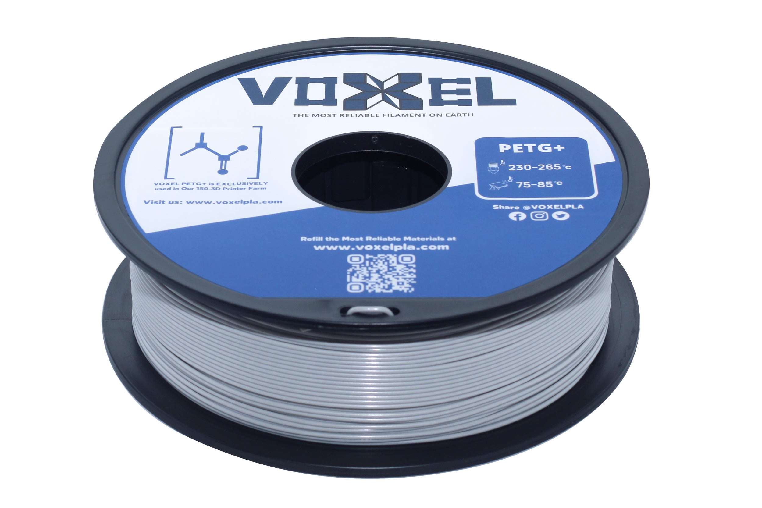 VOXELPETG+ HS (Pro) Silver 1.75mm Filament (1kg) (PETG+) by VoxelPLA