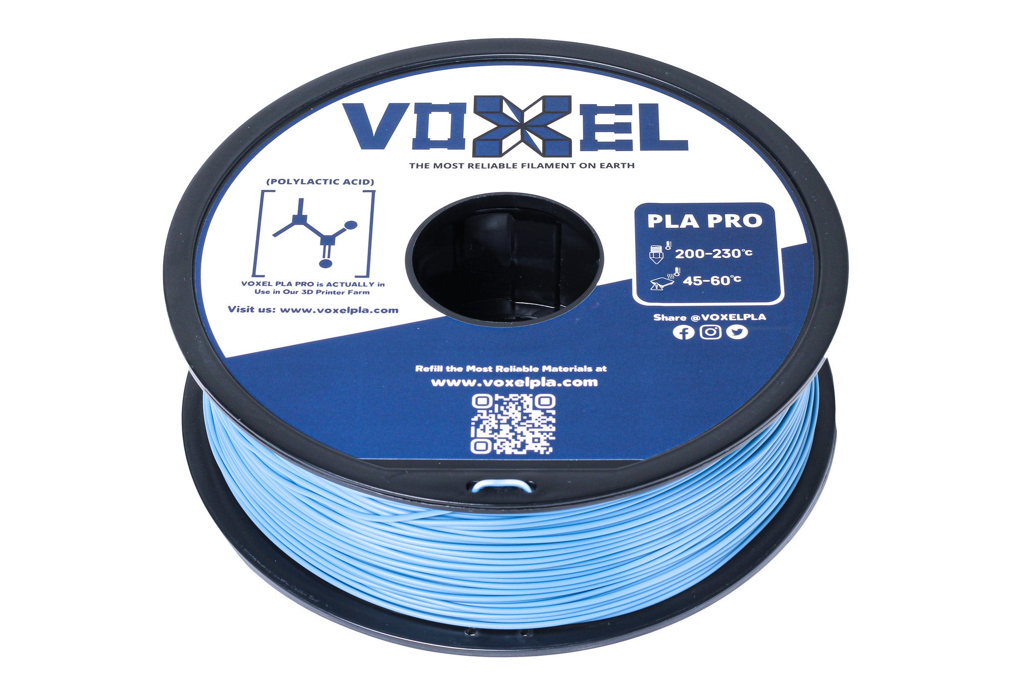 VOXELPLA PLA+ HS (Pro) Gunmetal Blue 1.75mm Filament (1kg) by VoxelPLA