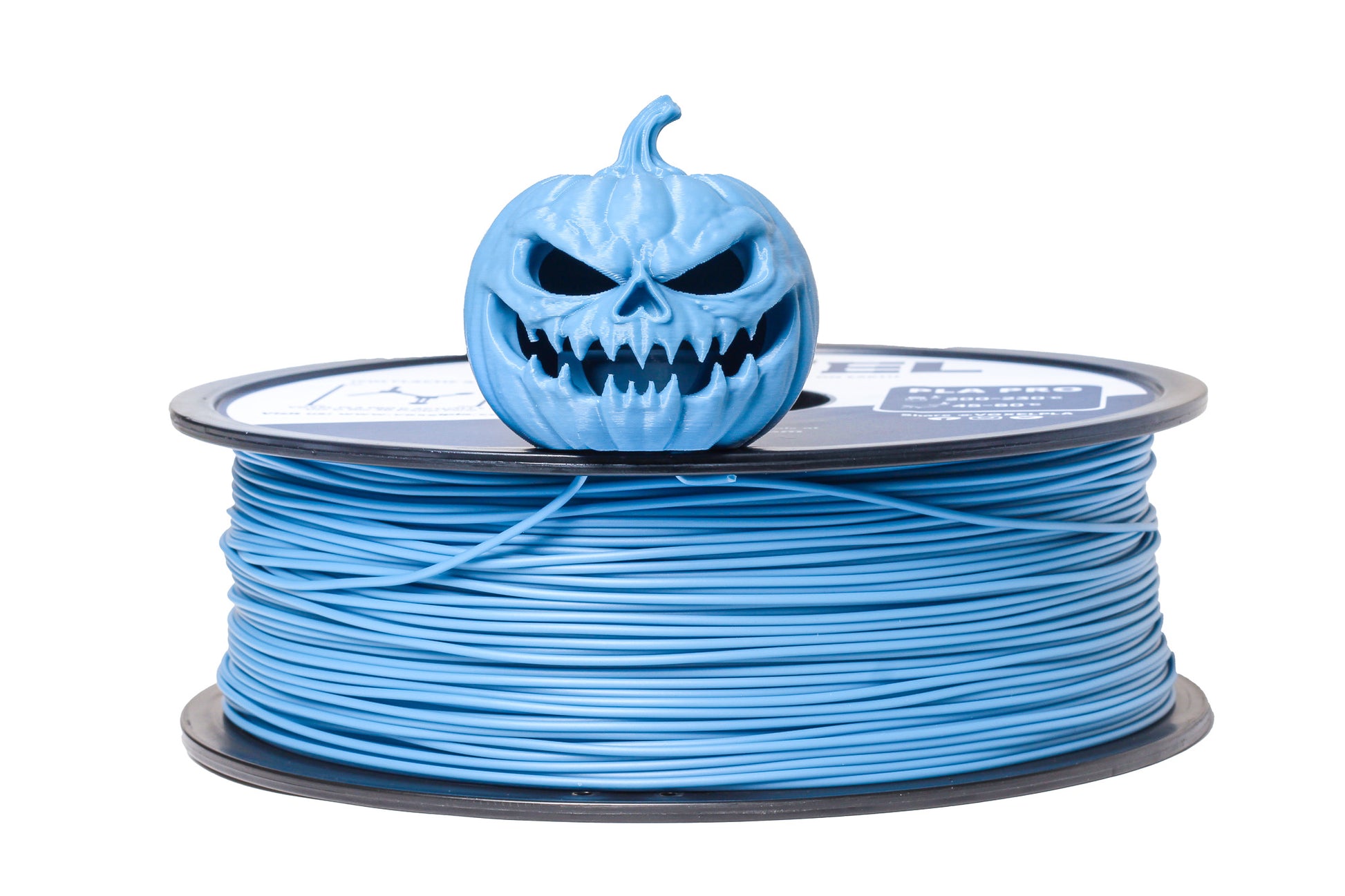 Spool of VOXEL PLA PRO 3d printer filament 1.75mm Gunmetal Blue filament on a white background for bambu lab, snapmaker, creality, prusa