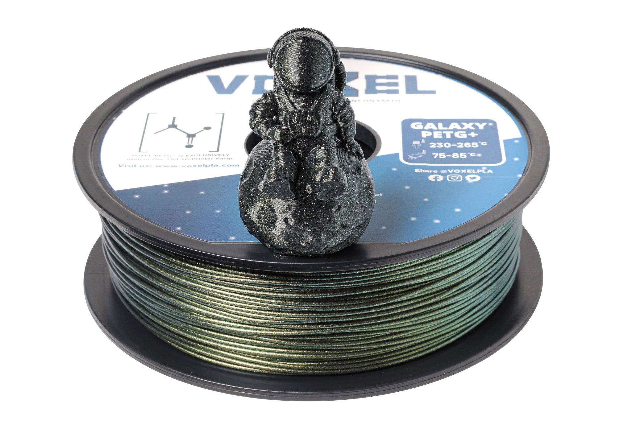 (PRE-ORDER) VOXEL GALAXY PETG+ HS (Pro) Emerald Gold 1.75mm Filament (1kg) by VoxelPLA