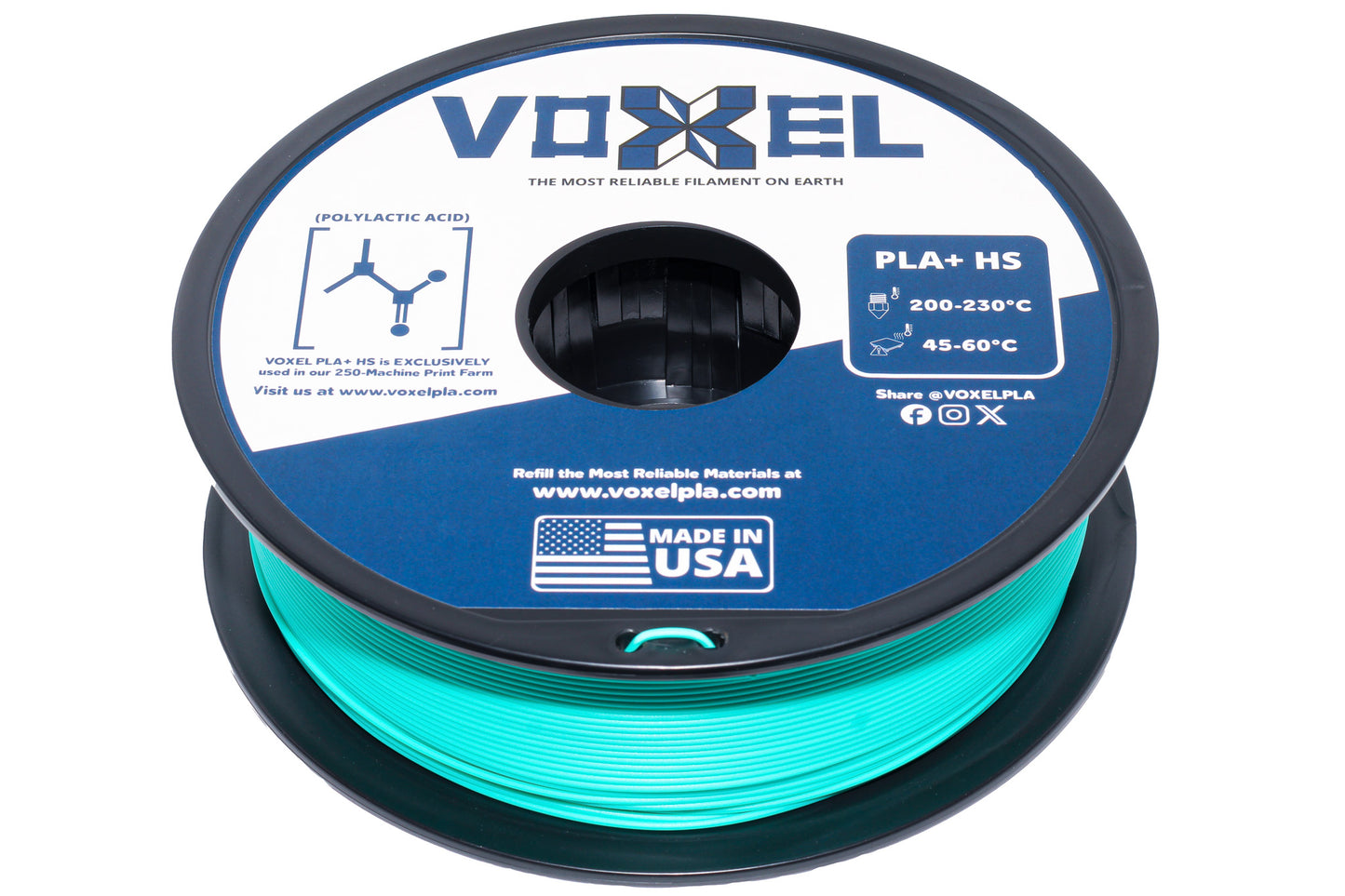 VOXELPLA PLA+ HS (Pro) Turquoise 1.75mm Filament (1kg)