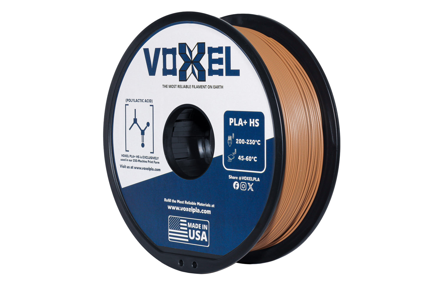 VOXELPLA PLA+ HS (Pro) Light Brown 1.75mm Filament (1kg)