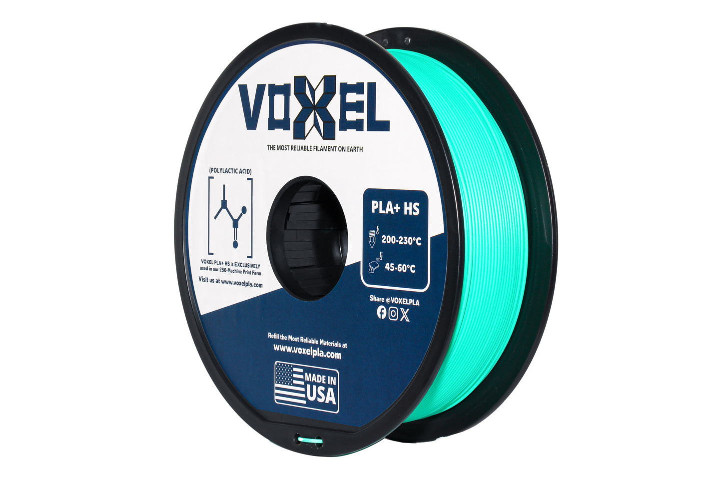 VOXELPLA PLA+ HS (Pro) Turquoise 1.75mm Filament (1kg)
