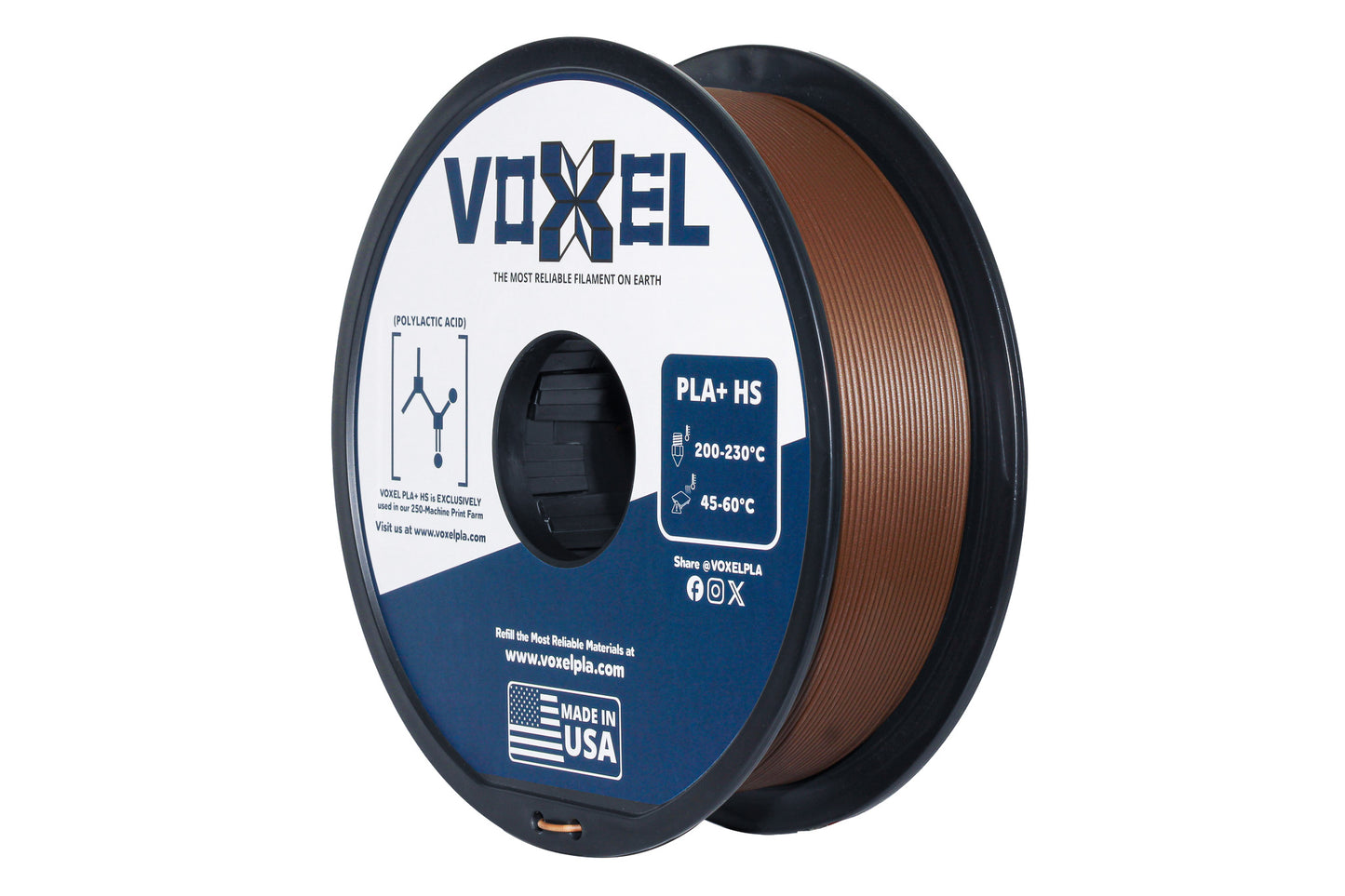 VOXELPLA PLA+ HS (Pro) Dark Brown 1.75mm Filament (1kg)