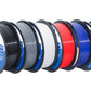 Voxel 3D printing PETG filament spools in black, white, red, blue, green, and grey colors on a white background. All filaments are made in the USA. It is a bulk bundle for PETG.