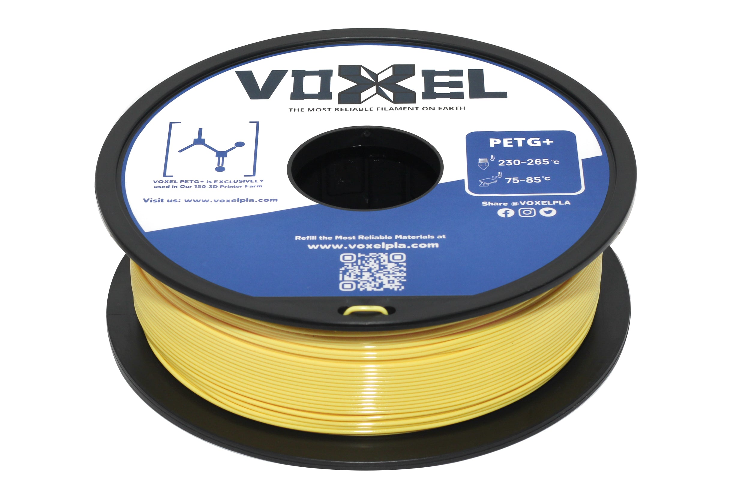 VOXELPETG+ HS (Pro) Yellow 1.75mm Filament (1kg) (PETG+) by VoxelPLA