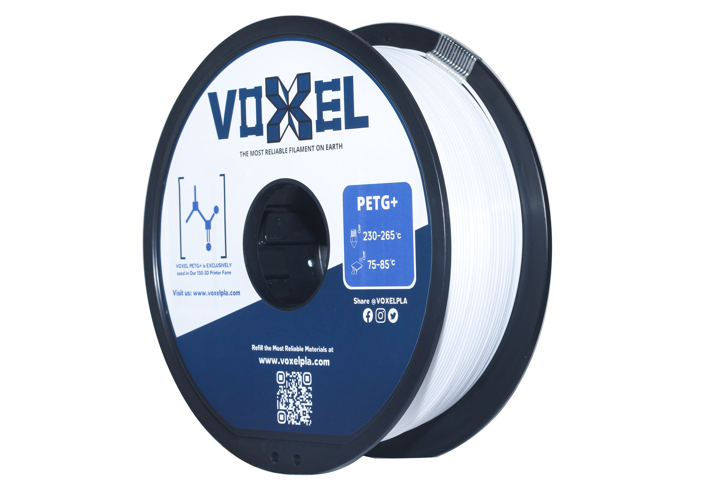 VOXELPETG PETG PLUS White 1.75mm for FDM 3d printer, Bambu Lab P1P, X1C, Creality, Anycubic 3D Printer