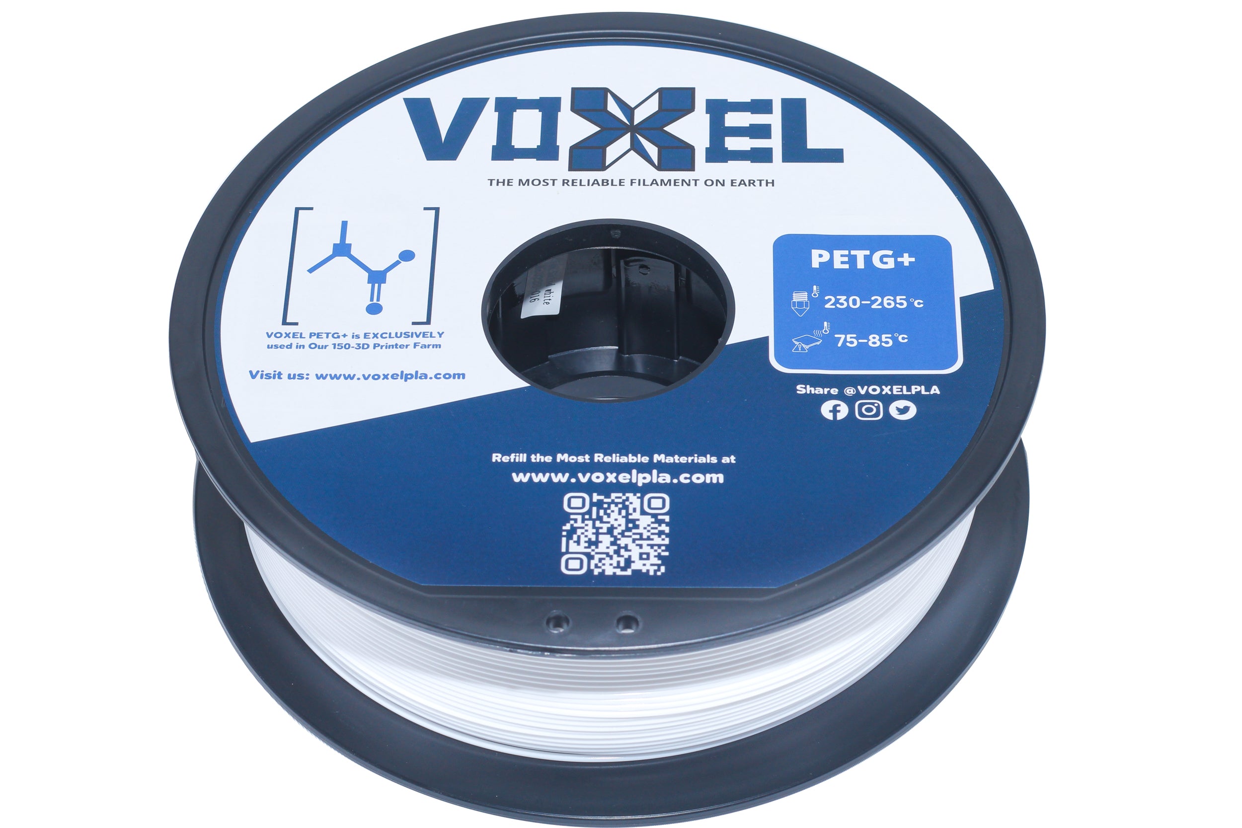 VOXELPETG+ HS (Pro) White 1.75mm Filament (1kg / 3kg) (PETG+) by VoxelPLA