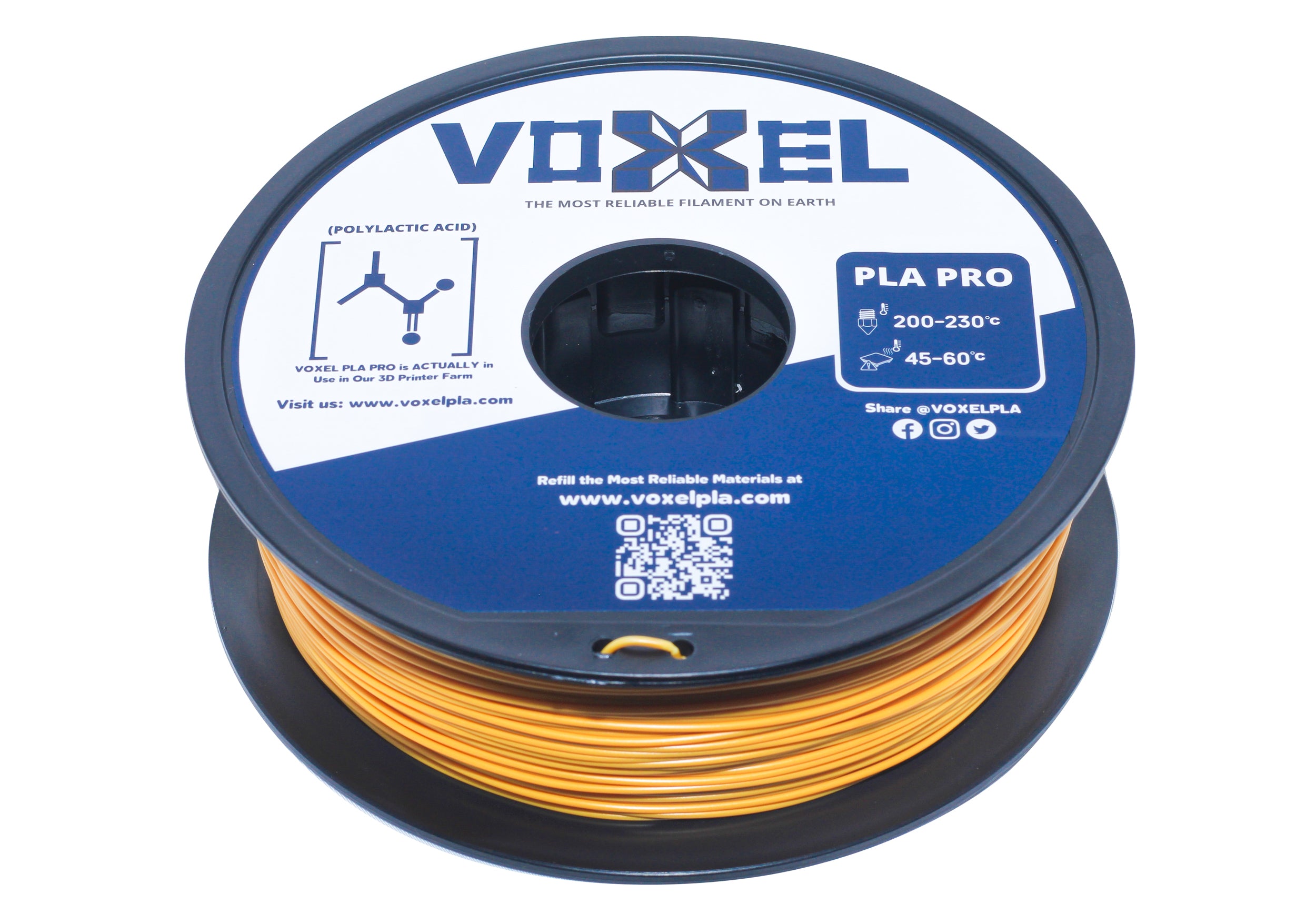 VOXELPLA PLA+ HS (Pro) Gold 1.75mm Filament (1kg) by VoxelPLA