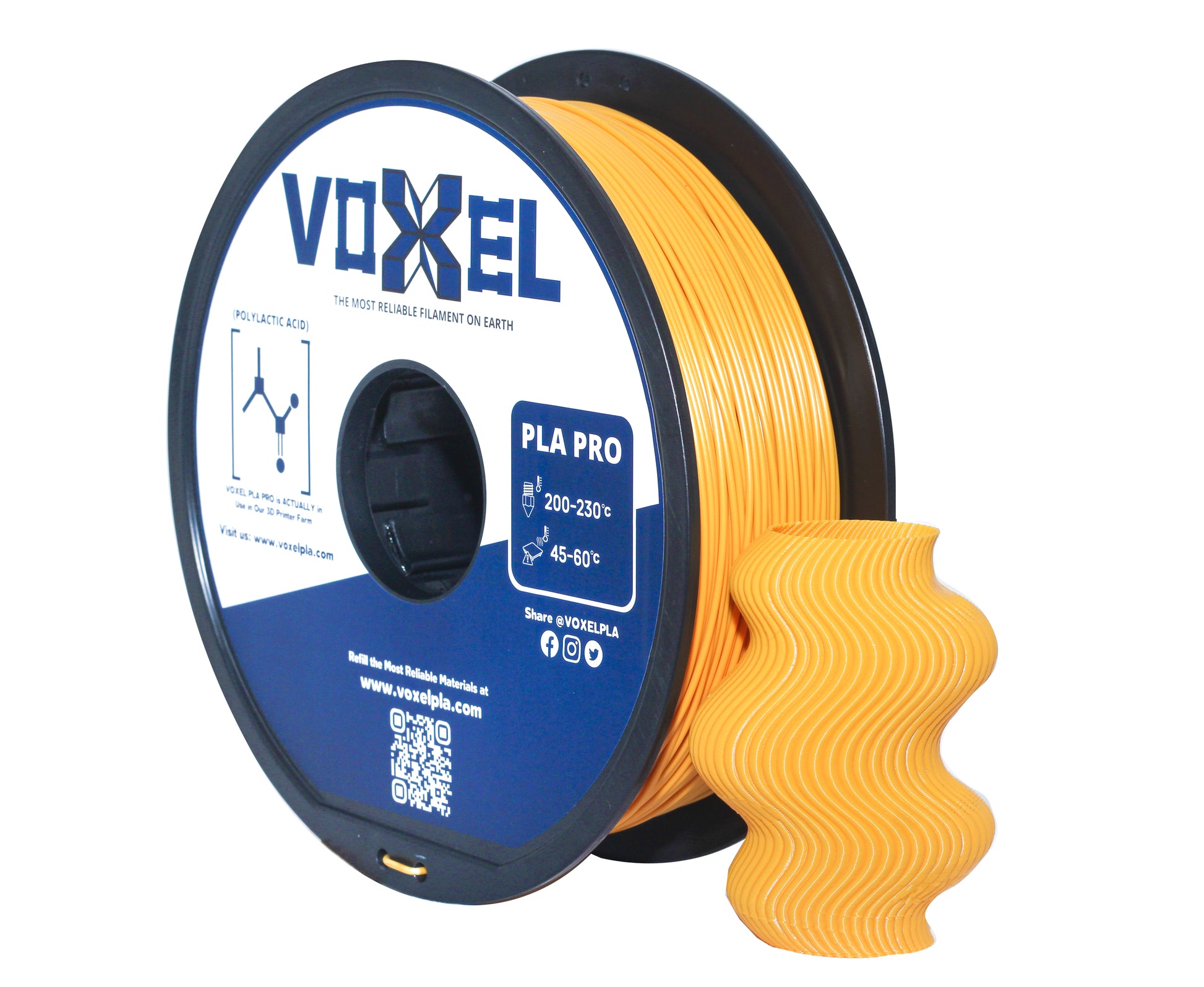 VOXELPLA PLA PLUS Gold 1.75mm for FDM 3d printer, Bambu Lab P1P, X1C, Creality, Anycubic 3D Printer