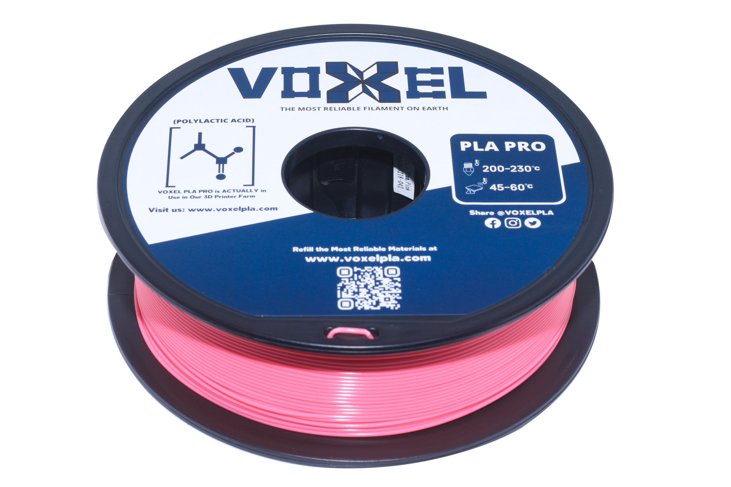 VOXELPLA PLA+ HS (Pro) Pink 1.75mm Filament (1kg) by VoxelPLA