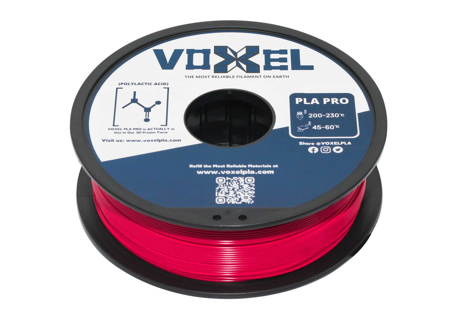 VOXELPLA PLA PLUS Magenta 1.75mm for FDM 3d printer, Bambu Lab P1P, X1C, Creality, Anycubic 3D Printer