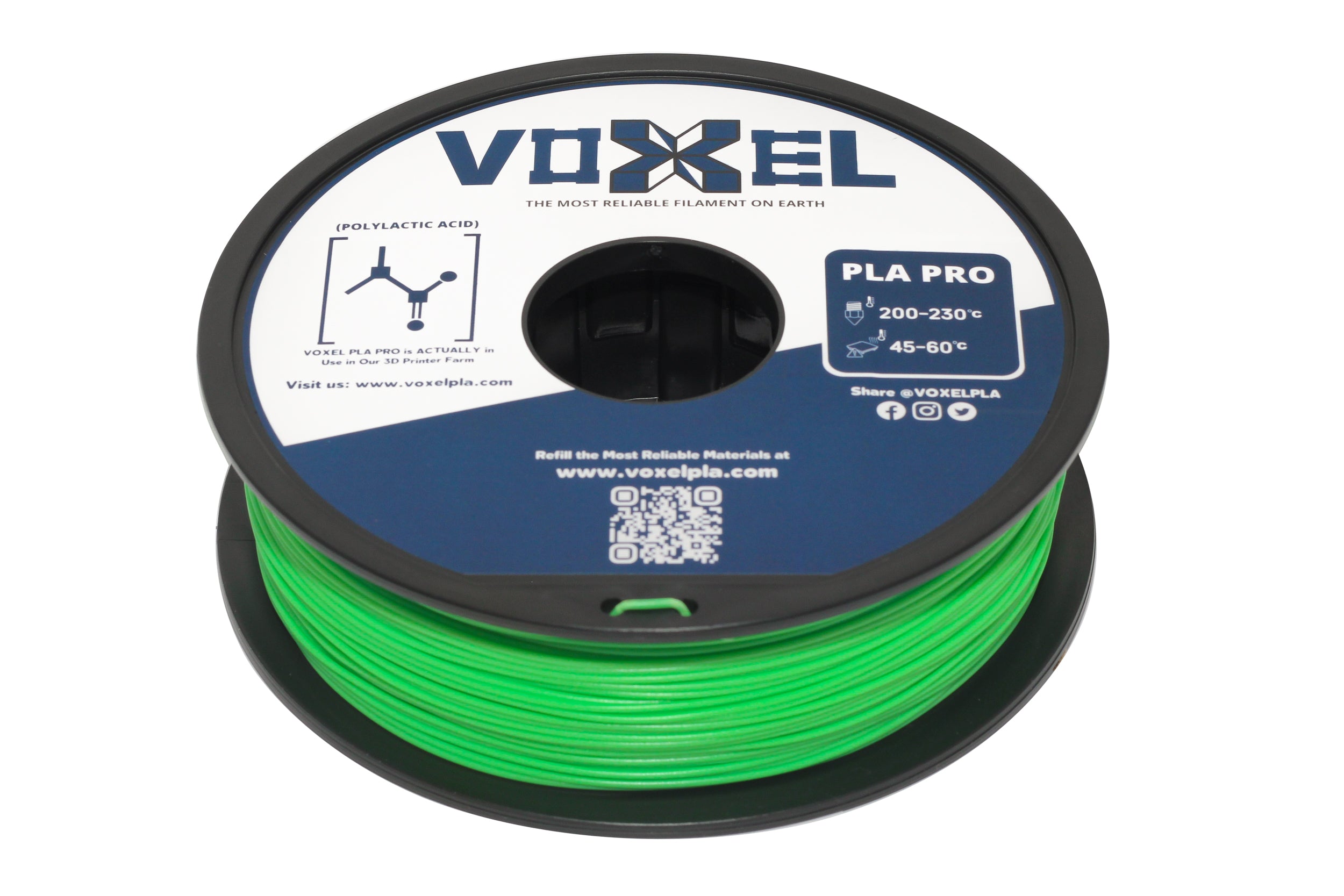 VOXELPLA PLA+ HS (Pro) Witch Green 1.75mm Filament (1kg) by VoxelPLA