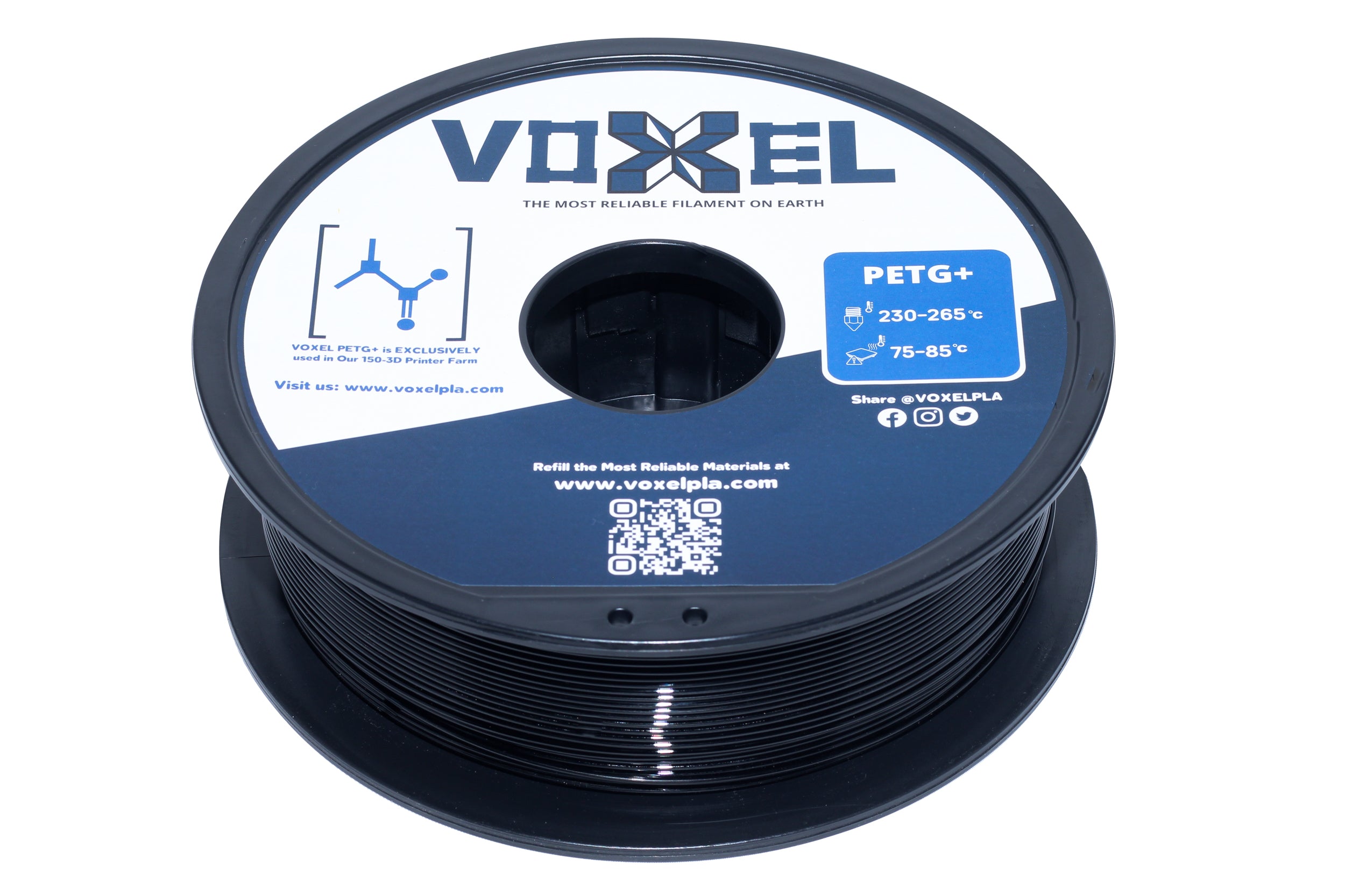 VOXELPETG+ HS (Pro) Black 1.75mm Filament (1kg / 3kg) (PETG+) by VoxelPLA