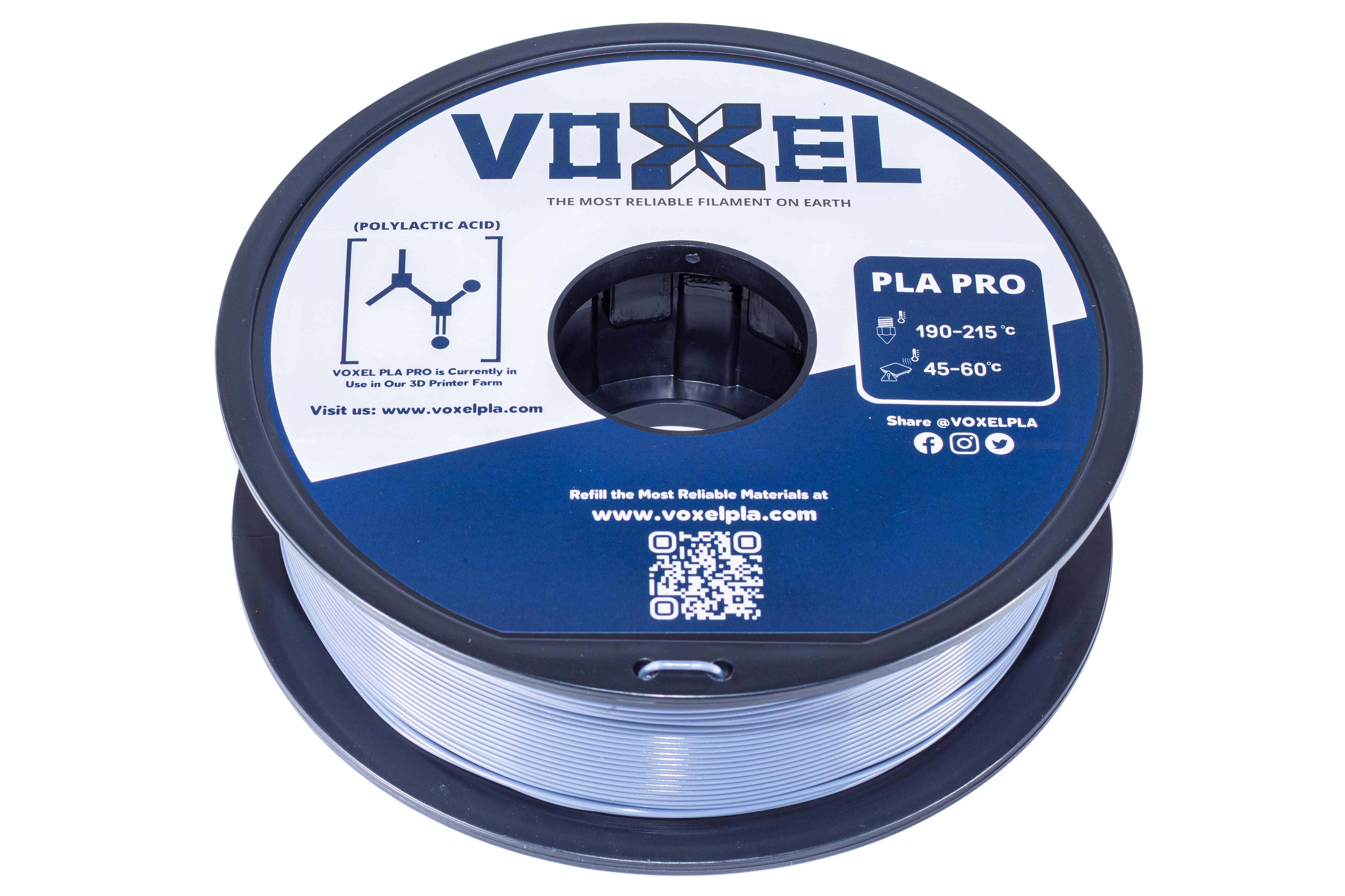 VOXELPLA PLA+ HS (Pro) Voxel Grey 1.75mm Filament (1kg / 3kg) by VoxelPLA